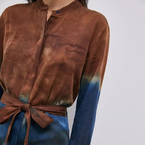 Anthropologie Cloth & Stone Perla Tie-Dye Maxi Shirtdress Size M NEW With TAGS - Picture 3 of 12